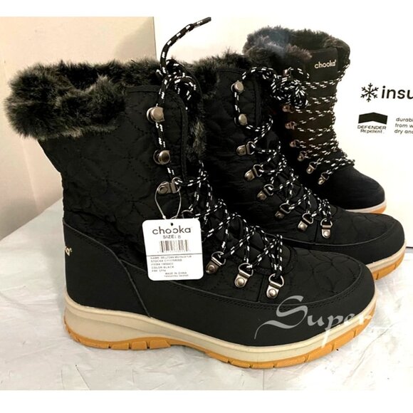 NEW Chooka Women's Belltown Mid Faux Fur Insulated Winter Snow Boots - Picture 2 of 7